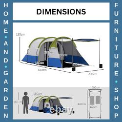 Tunnel Camping Tent 3-Person Water-Resistant Shell with Porch & Accessories Green
