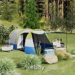 Tunnel Camping Tent 3-Person Water-Resistant Shell with Porch & Accessories Green
