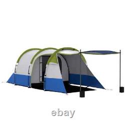 Tunnel Camping Tent 3-Person Water-Resistant Shell with Porch & Accessories Green