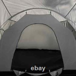 Tunnel Camping Tent 9 Person Triangular Water Resistant with Accessories Dark Grey