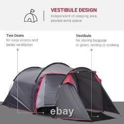 Tunnel Tent 3Man Rainfly Camping Hiking Shelter 2Room Bedroom Porch Living Area