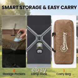 Tunnel Tent Waterproof Camping Tent for 4 Person Brown