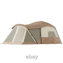 Tunnel Tent Waterproof Camping Tent for 4 Person Brown