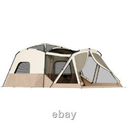 Tunnel Tent Waterproof Camping Tent for 4 Person Brown