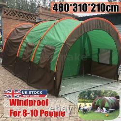 UK 10 People Large Waterproof Group Family Festival Camping Outdoor Tun