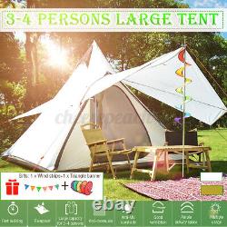 UK 4-persons Camping Waterproof Family Indian Style Pyramid Tipi UK