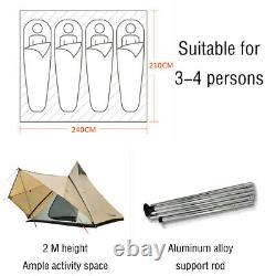 UK 4-persons Camping Waterproof Family Indian Style Pyramid Tipi UK