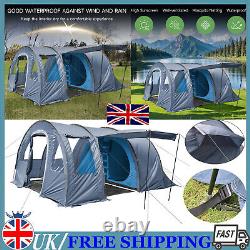 UK Large Family Tent 10-15 Person Tunnel Tents Camping Column Tent Waterproof