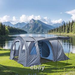 UK Large Family Tent 10-15 Person Tunnel Tents Camping Column Tent Waterproof