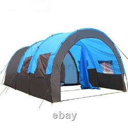 UK Large Family Tent 8-10 Person Tunnel Tents Camping Column Tent Waterproof