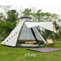 UK Large Waterproof Double Layer Family Indian Style Teepee Camping Tent Outdoor