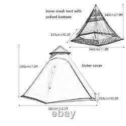 UK Ship Portable Waterproof Double Layers Indian Teepee Tent Family Camping Tent