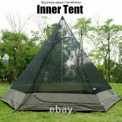UK Ship Portable Waterproof Double Layers Indian Teepee Tent Family Camping Tent