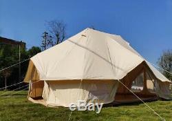 UK Shipped Large Space of Cotton Canvas 6x4m Emperor Bell Tent With Twin Poles