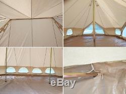UK Shipped Large Space of Cotton Canvas 6x4m Emperor Bell Tent With Twin Poles