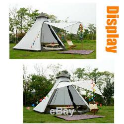 UK Waterproof Double-Layer Yurt Family Indian Style Teepee Camping Tent Outdoor