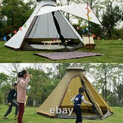 UK Waterproof Double-Layer Yurt Family Indian Style Teepee Camping Tent Outdoor