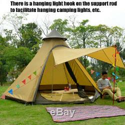 UK Waterproof Lightweight Double-Layer Family Indian Style Teepee Camping Tent