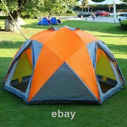 Ultra-Large Outdoor Camping Tent Dual Layer 3Door Hexagonal Yurt Tent 10 Person