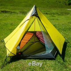 Ultralight Outdoor Camping Teepee 15D Silnylon Pyramid Tent 2-3 Person Large UL
