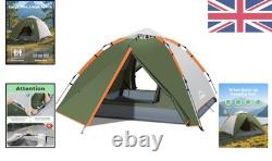 Upgraded 3-Person Instant Pop Up Camping Tent Waterproof & Windproof