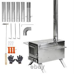 Upgraded Portable Wood Stove for Camping, Compact Tent Stove with Large Firebox
