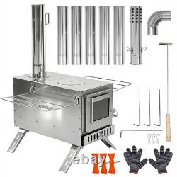 Upgraded Portable Wood Stove for Camping, Compact Tent Stove with Large Firebox