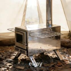 Upgraded Portable Wood Stove for Camping, Compact Tent Stove with Large Firebox