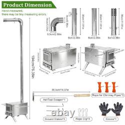 Upgraded Portable Wood Stove for Camping, Compact Tent Stove with Large Firebox