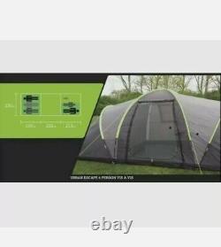 Urban Escapes 6 person 2 Rooms tunnel tent Large Family Camping Tent with porch