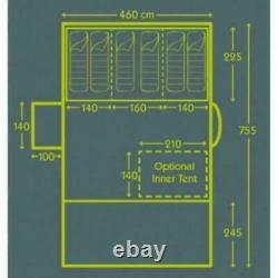 Used Twice Kampa Bergen 6 Berth Large Air Pro person man family inflatable tent