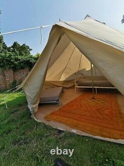 VEVOR 5M Bell Tent Canvas Teepee/Tipi Waterproof Outdoor Glamping With Stove Hole