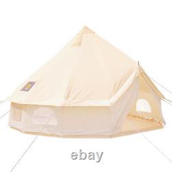 VEVOR 6m Bell Tent Canvas Teepee/Tipi Waterproof Outdoor Glamping With Stove Hole