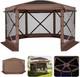 Vevor Gazebo Screen Tent 3.6x3.6m Large 6-sided Camping Canopy House Sun Shelter