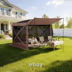 VEVOR Gazebo Screen Tent 3.6x3.6m Large 6-Sided Camping Canopy House Sun Shelter