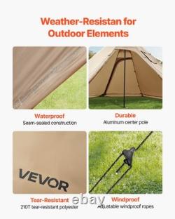 VEVOR Tipi Hot Tent with Stove Jack Waterproof Portable for 4 Persons Camping