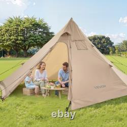 VEVOR Tipi Hot Tent with Stove Jack Waterproof Portable for 4 Persons Camping