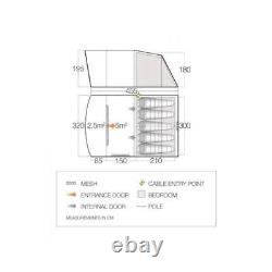 Vango 5 Man Tent Harris 500 Poled Tunnel & Canopy/groundsheet Family Camping