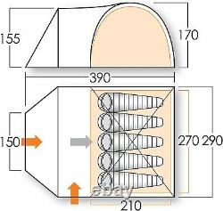 Vango Apollo 500 Dome Tent 5 Man Tent Camping, Outdoors