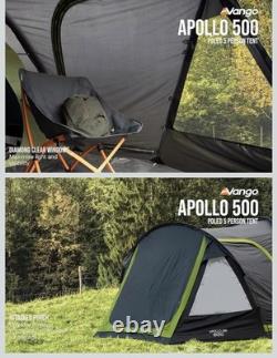 Vango Apollo 500 Family Tent 5-Person with Large Porch Fresh &Black