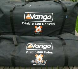 Vango Diablo 600XL 6 man Tent 2 large bedrooms living area and porch