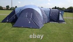 Vango Diablo 900 blue 9 berth large tent with 3 bedrooms, ground sheet