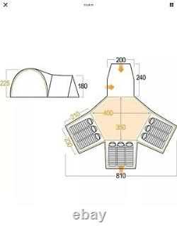 Vango Diablo 900 blue 9 berth large tent with 3 bedrooms, ground sheet