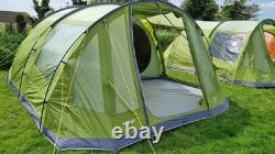 Vango Iris 600 6 Person Family Tent Waterproof, Spacious, Eco-Friendly green