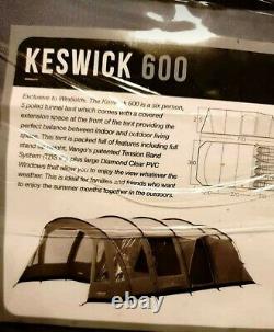 Vango Keswick 600 6 Person Tent used ONCE LARGE TENT BIG LOUNGE AREA