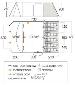 Vango Orava II 650xl Tent (2021), Large Family Poled Tent, Carpet And Footprint