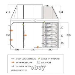 Vango Package Lismore 450 Poled Family 4 Person Camping Tent Carpet & Footprint