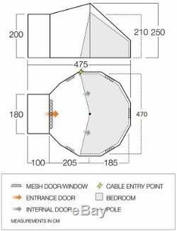 Vango Sandalwood Large Tipi Style Polycotton Glamping Tepee Tent VA01656