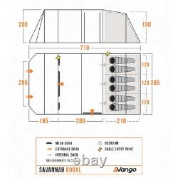 Vango Savannah 600XL Tent Package Poled 6 Person Family Camping 2026 Model