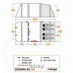 Vango Savannah Air 400 Tent Package Incl. Footprint Test Pitched